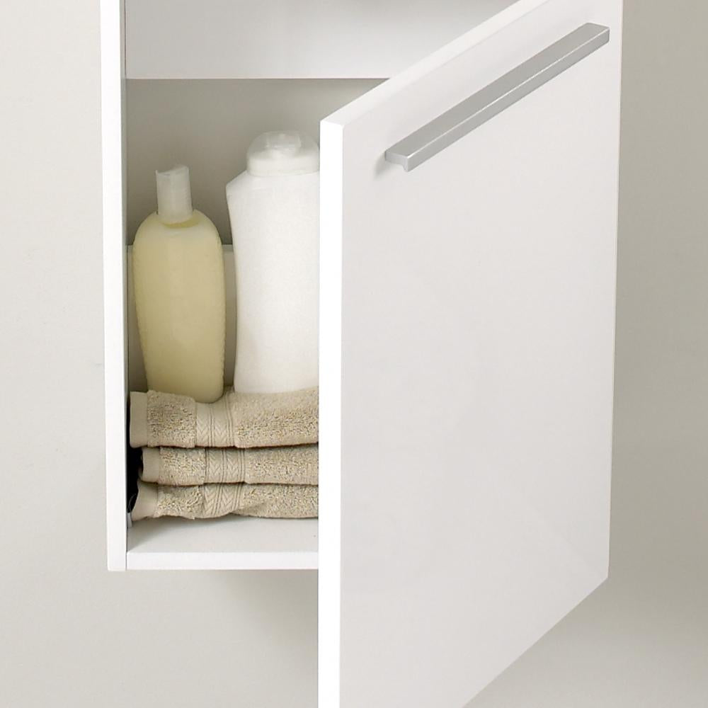 Fresca Pulito 16" Small White Modern Bathroom Vanity w/ Tall Mirror