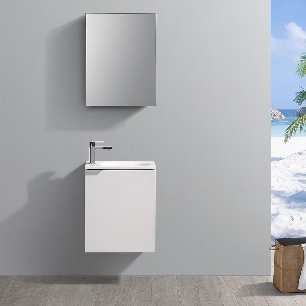 Fresca Valencia 20" Glossy White Wall Hung Modern Bathroom Vanity w/ Medicine Cabinet