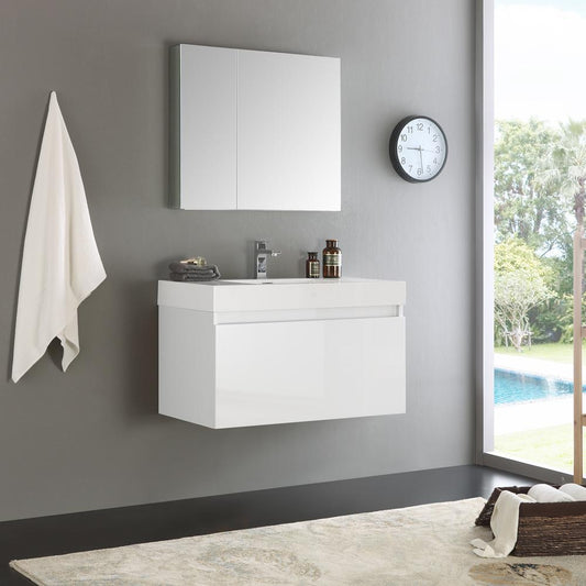 Fresca-Mezzo-36"-White-Wall-Hung-Modern-Bathroom-Vanity-w/-Medicine-Cabinet-(FVN8008WH)