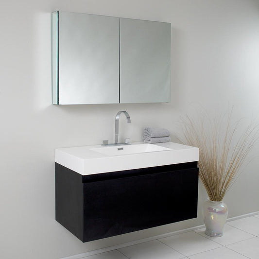 Fresca-Mezzo-39"-Black-Modern-Bathroom-Vanity-w/-Medicine-Cabinet-(FVN8010BW)