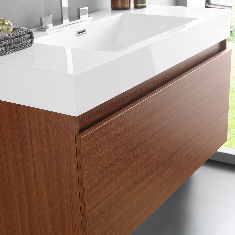 Fresca Mezzo 39" Teak Modern Bathroom Vanity w/ Medicine Cabinet