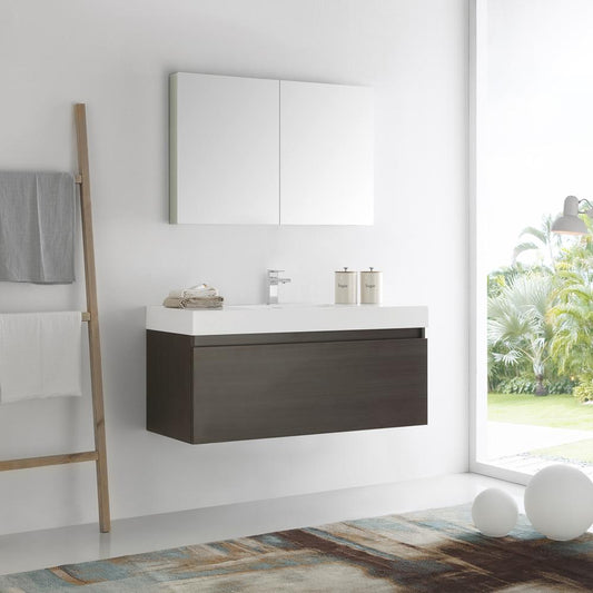 Fresca-Mezzo-48"-Gray-Oak-Wall-Hung-Modern-Bathroom-Vanity-w/-Medicine-Cabinet-(FVN8011GO)