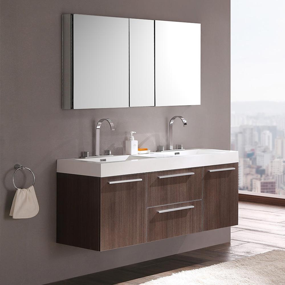Fresca-Opulento-54"-Gray-Oak-Modern-Double-Sink-Bathroom-Vanity-w/-Medicine-Cabinet-(FVN8013GO)