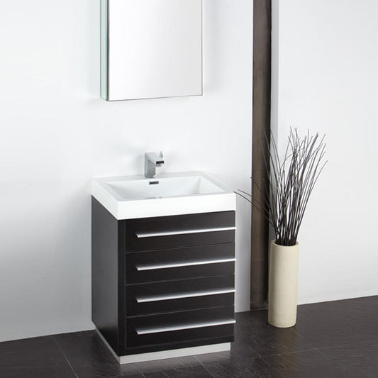 Fresca-Livello-24"-Black-Modern-Bathroom-Vanity-w/-Medicine-Cabinet-(FVN8024BW)