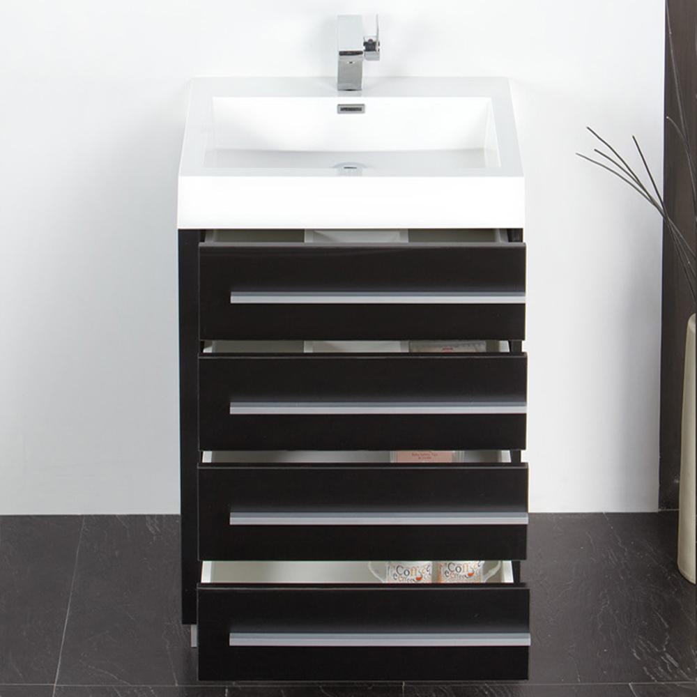 Fresca Livello 24" Black Modern Bathroom Vanity w/ Medicine Cabinet