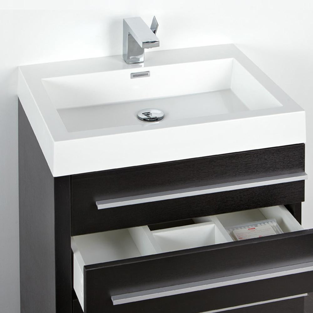 Fresca Livello 24" Black Modern Bathroom Vanity w/ Medicine Cabinet