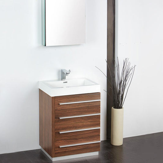 Fresca-Livello-24"-Walnut-Modern-Bathroom-Vanity-w/-Medicine-Cabinet-(FVN8024GW)