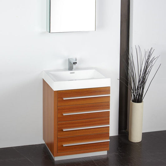Fresca-Livello-24"-Teak-Modern-Bathroom-Vanity-w/-Medicine-Cabinet-(FVN8024TK)