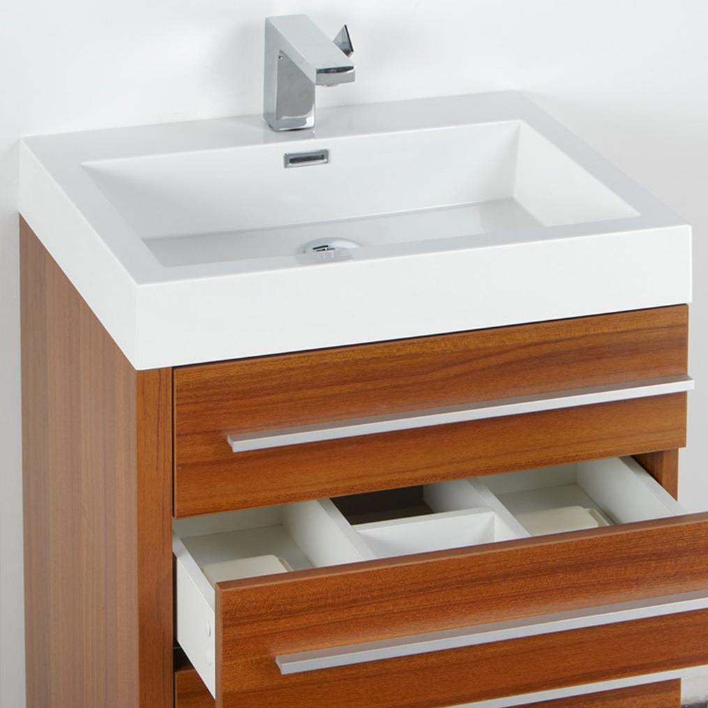 Fresca Livello 24" Teak Modern Bathroom Vanity w/ Medicine Cabinet