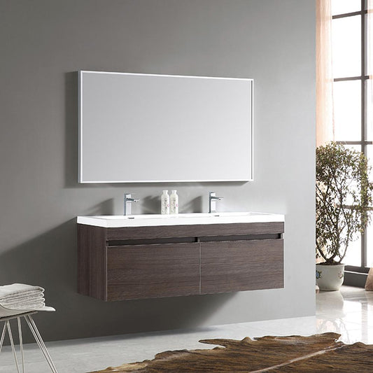 Fresca-Largo-57"-Gray-Oak-Modern-Bathroom-Vanity-w/-Wavy-Double-Sinks-(FVN8040GO)