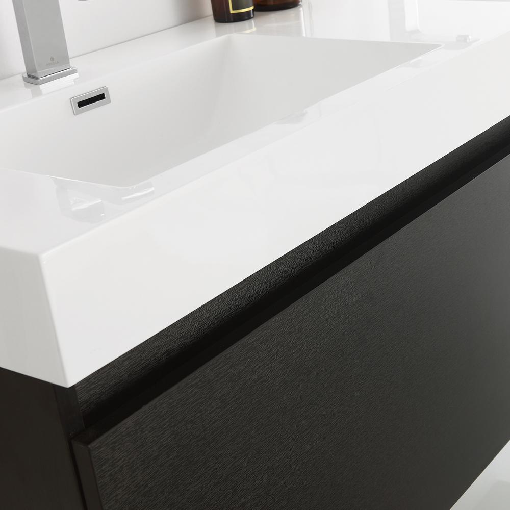 Fresca Mezzo 60" Black Wall Hung Double Sink Modern Bathroom Vanity w/ Medicine Cabinet