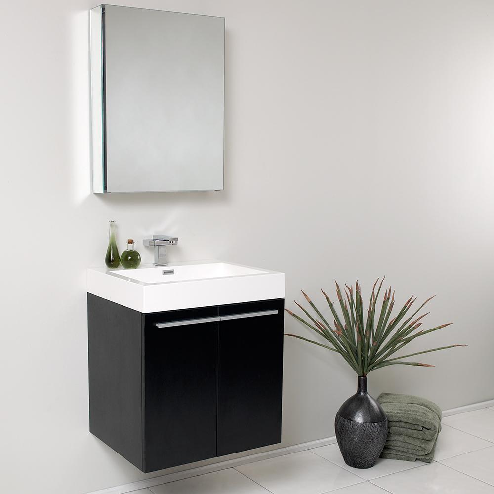 Fresca-Alto-23"-Black-Modern-Bathroom-Vanity-w/-Medicine-Cabinet-(FVN8058BW)