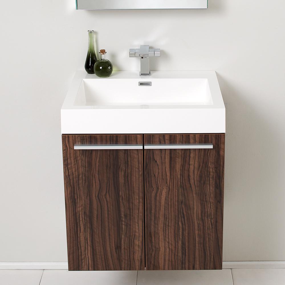 Fresca Alto 23" Walnut Modern Bathroom Vanity w/ Medicine Cabinet
