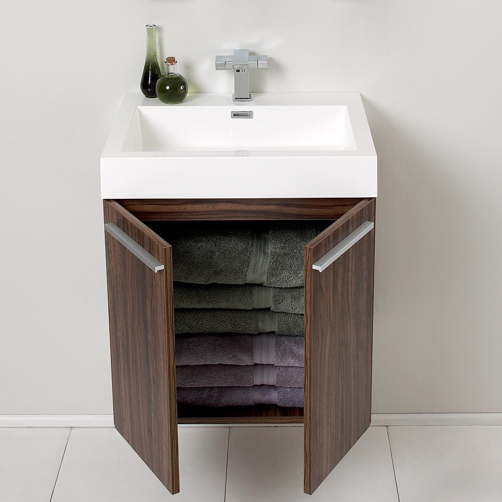 Fresca Alto 23" Walnut Modern Bathroom Vanity w/ Medicine Cabinet