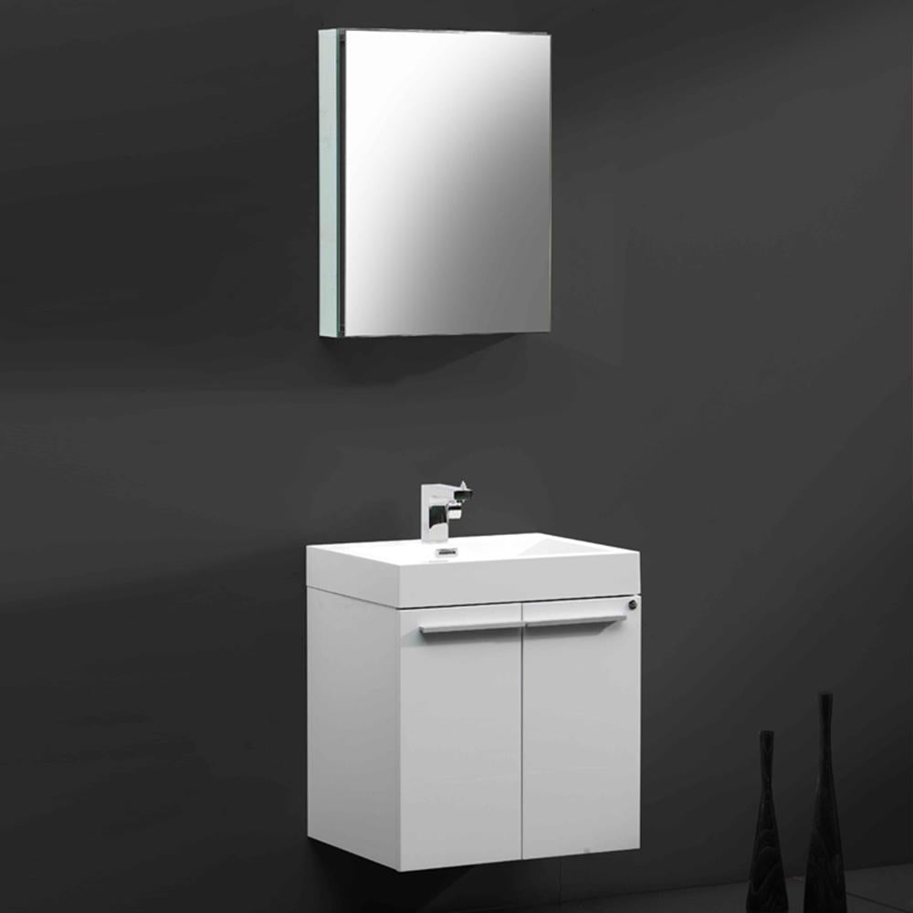 Fresca-Alto-23"-White-Modern-Bathroom-Vanity-w/-Medicine-Cabinet-(FVN8058WH)