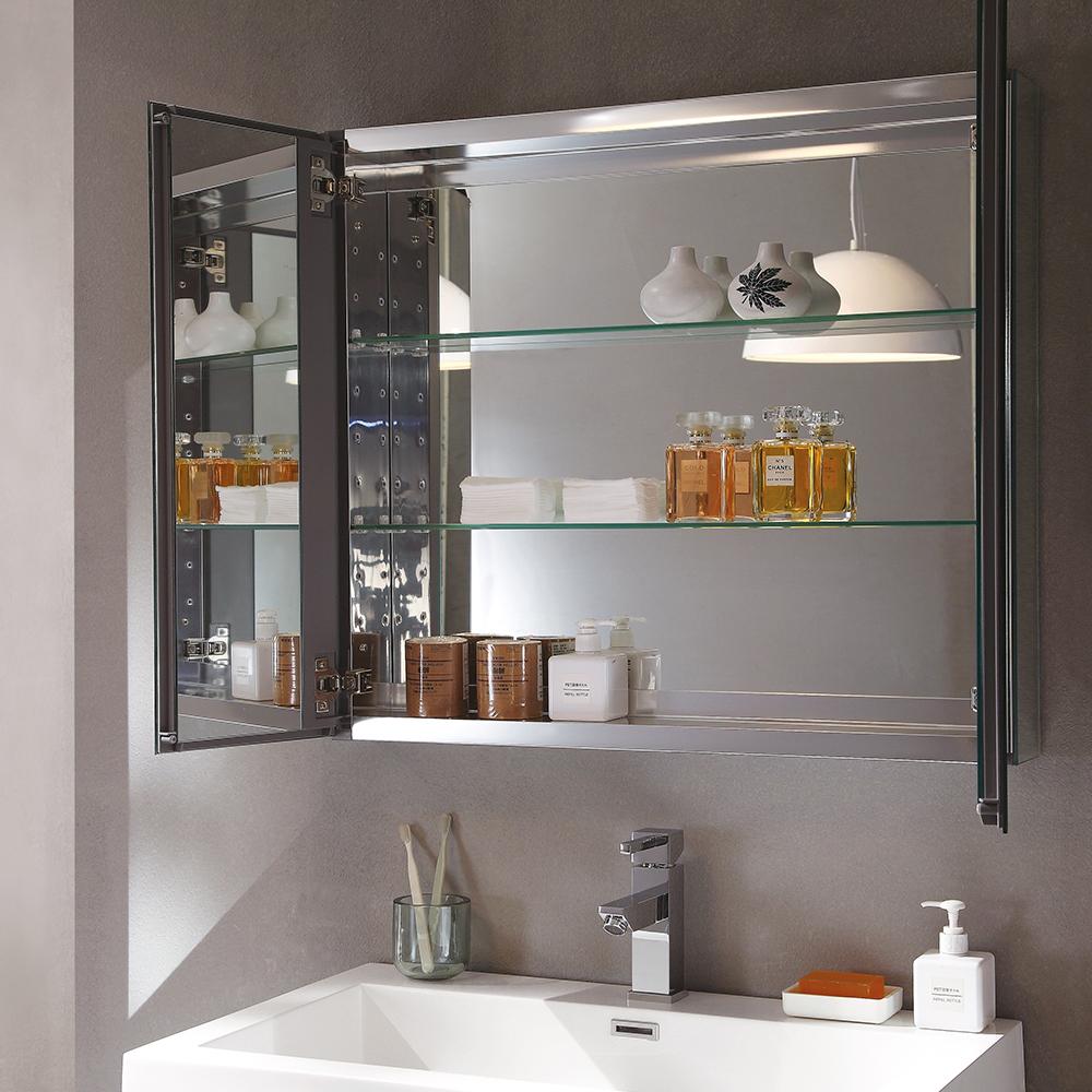 Fresca Medio 32" White Modern Bathroom Vanity w/ Medicine Cabinet