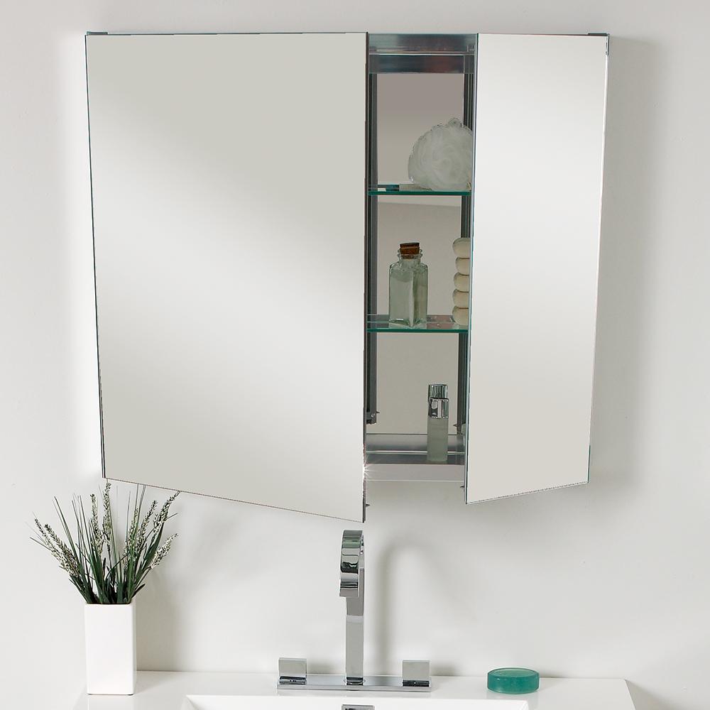 Fresca Vista 36" Black Modern Bathroom Vanity w/ Medicine Cabinet