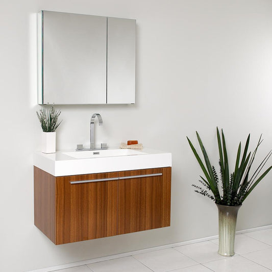 Fresca-Vista-36"-Teak-Modern-Bathroom-Vanity-w/-Medicine-Cabinet-(FVN8090TK)
