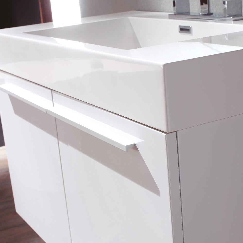Fresca Vista 36" White Modern Bathroom Vanity w/ Medicine Cabinet