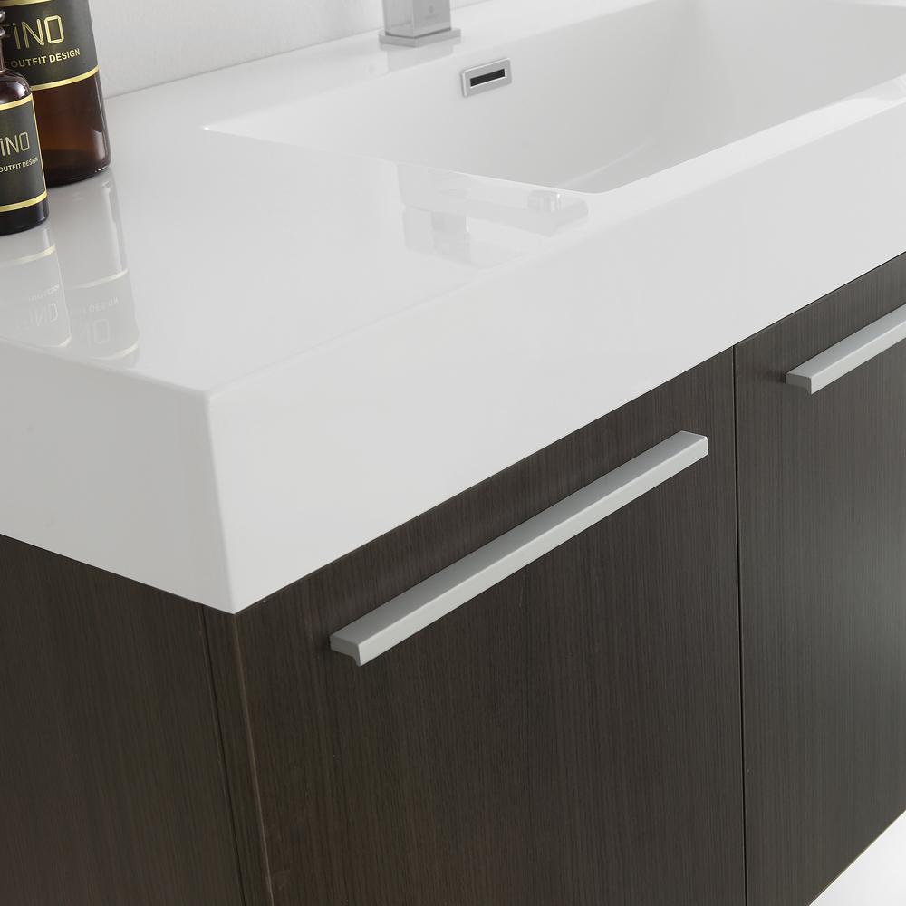 Fresca Vista 48" Gray Oak Wall Hung Modern Bathroom Vanity w/ Medicine Cabinet
