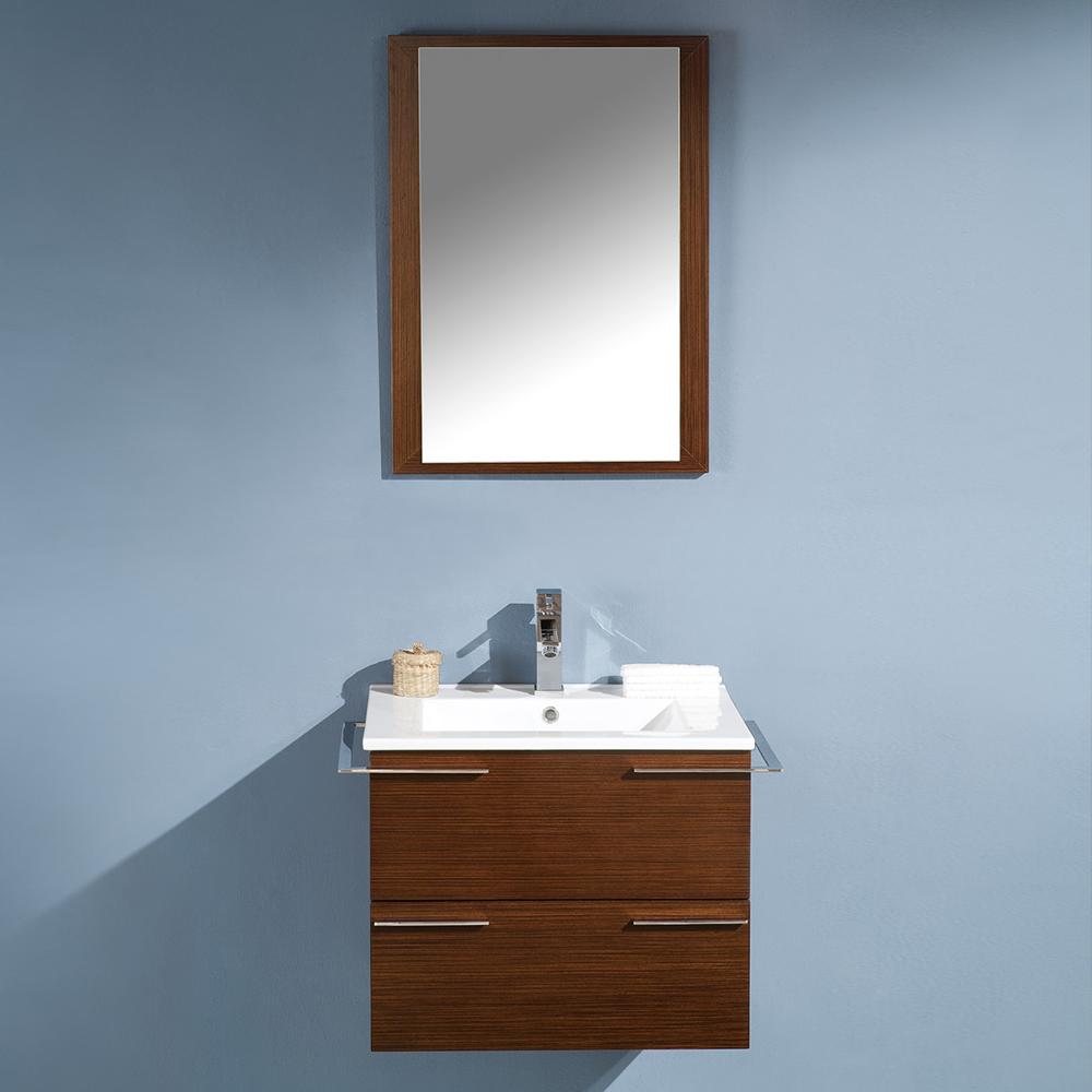Fresca Cielo 24" Wenge Brown Modern Bathroom Vanity w/ Mirror