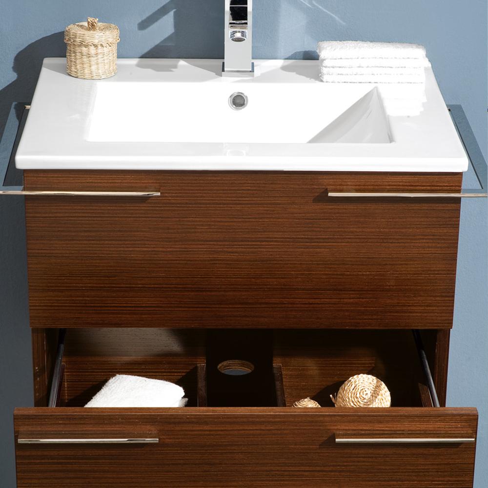 Fresca Cielo 24" Wenge Brown Modern Bathroom Vanity w/ Mirror