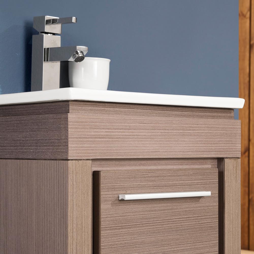 Fresca Allier 16" Gray Oak Modern Bathroom Vanity w/ Mirror