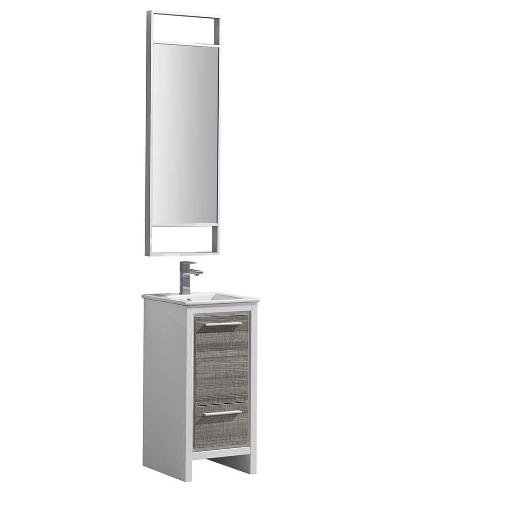 Fresca Allier Rio 16" Ash Gray Modern Bathroom Vanity w/ Mirror