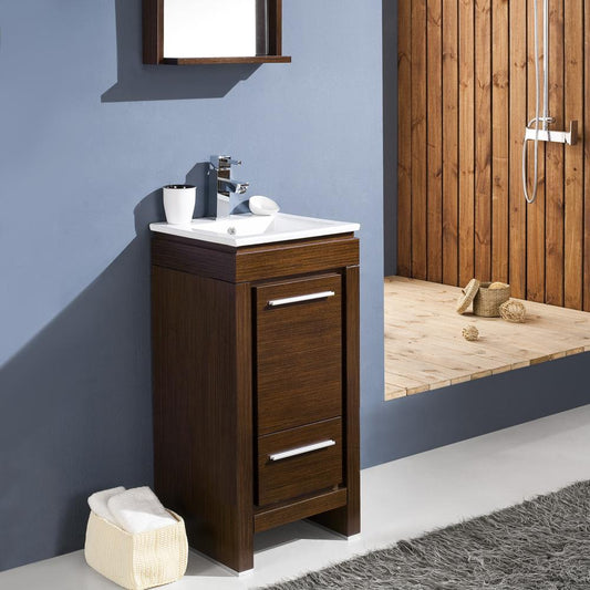 Fresca-Allier-16"-Wenge-Brown-Modern-Bathroom-Vanity-w/-Mirror-(FVN8118WG)