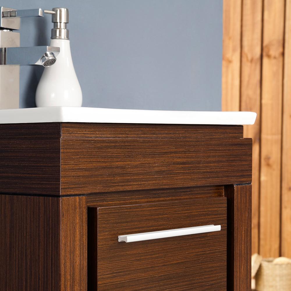 Fresca Allier 16" Wenge Brown Modern Bathroom Vanity w/ Mirror