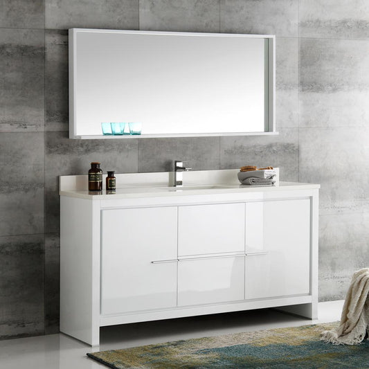 Fresca-Allier-60"-White-Modern-Single-Sink-Bathroom-Vanity-w/-Mirror-(FVN8119WH-S)