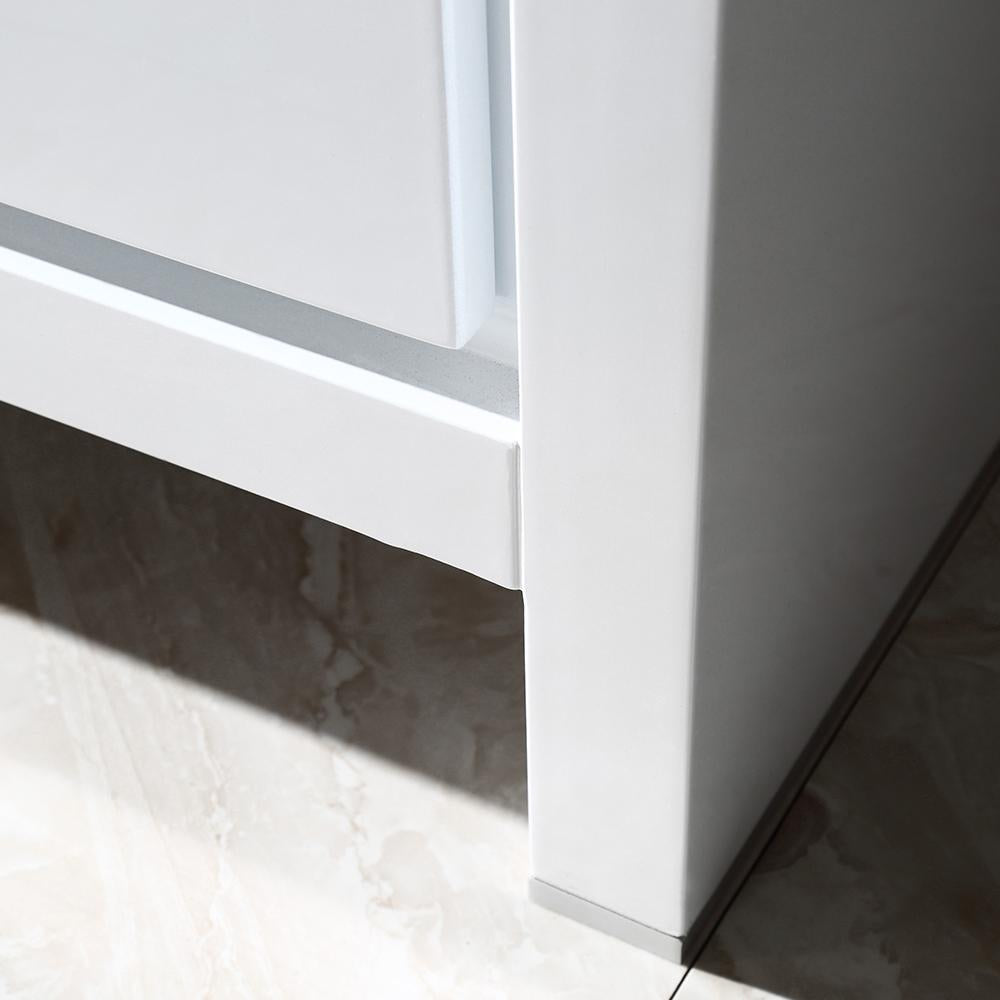 Fresca Allier 60" White Modern Double Sink Bathroom Vanity w/ Mirror