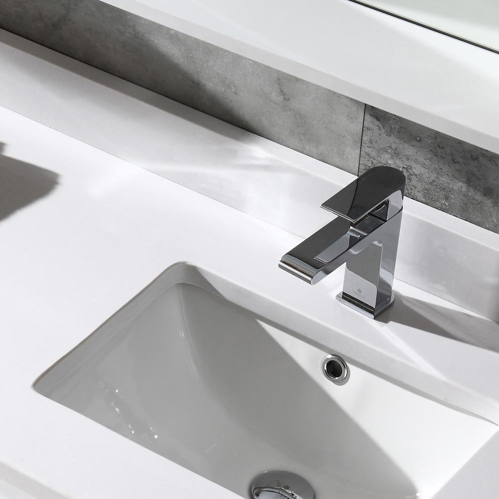 Fresca Allier 60" White Modern Double Sink Bathroom Vanity w/ Mirror