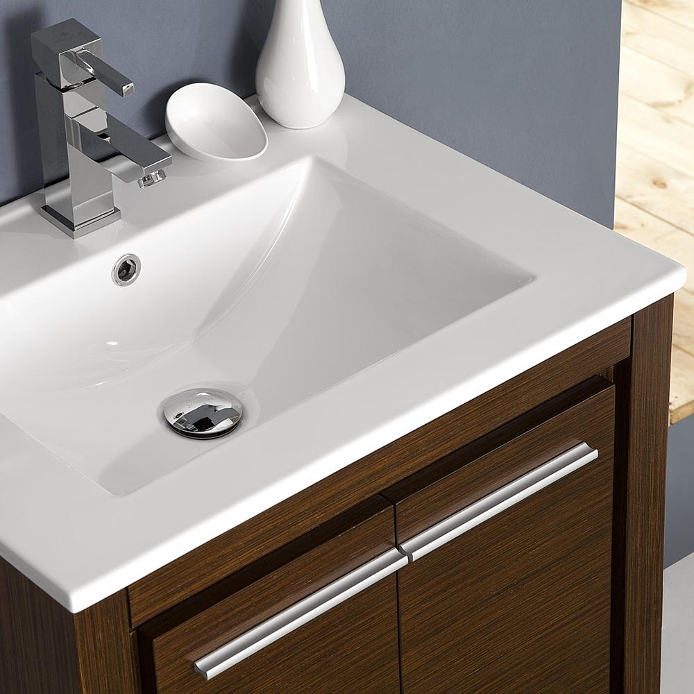Fresca Allier 24" Wenge Brown Modern Bathroom Vanity w/ Mirror