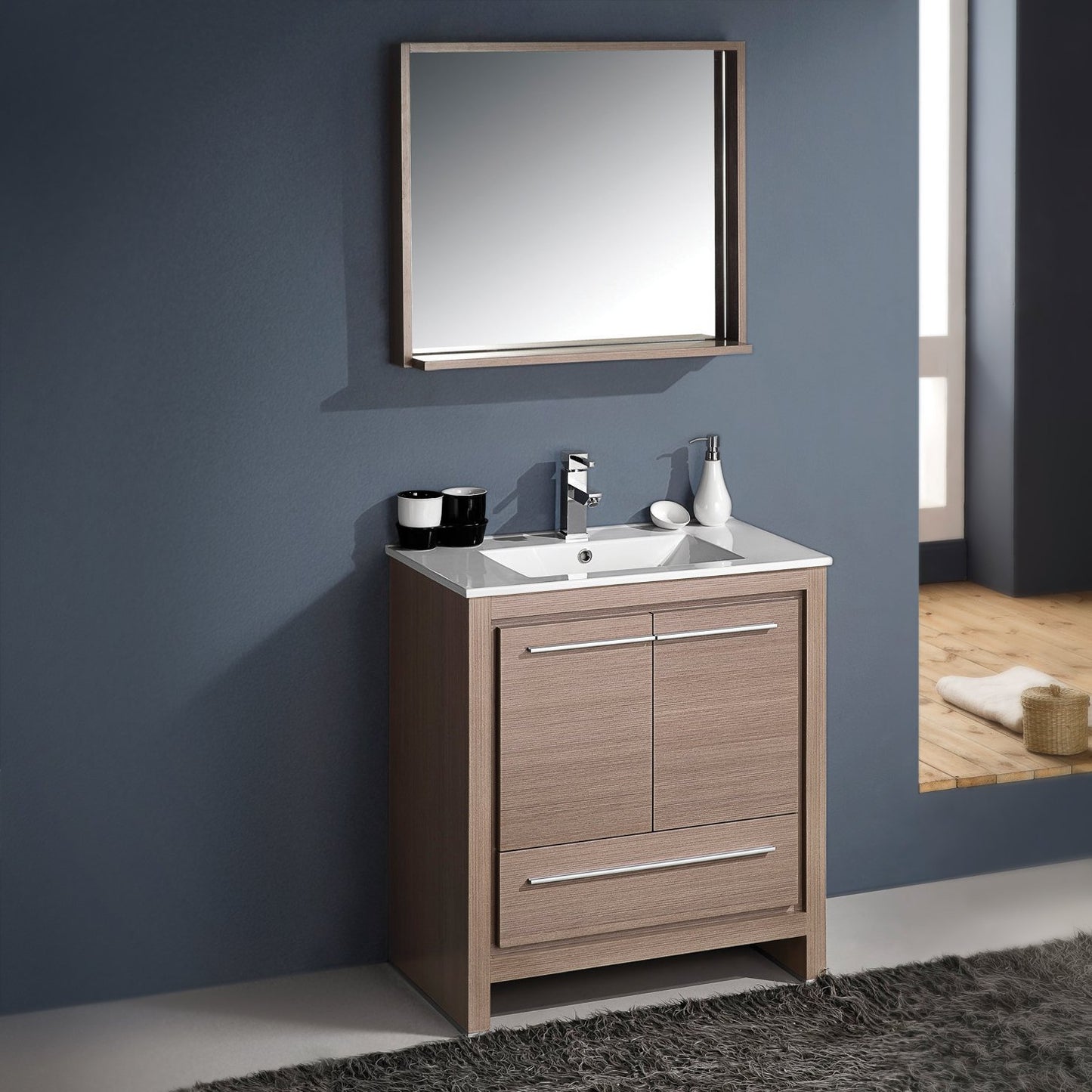 Fresca-Allier-30"-Gray-Oak-Modern-Bathroom-Vanity-w/-Mirror-(FVN8130GO)