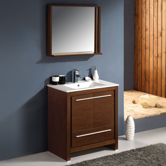 Fresca-Allier-30"-Wenge-Brown-Modern-Bathroom-Vanity-w/-Mirror-(FVN8130WG)