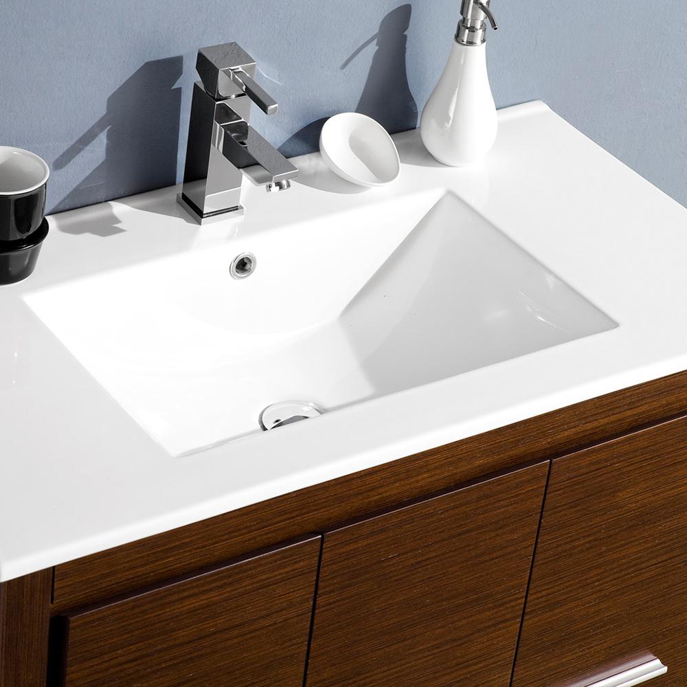 Fresca Allier 36" Wenge Brown Modern Bathroom Vanity w/ Mirror
