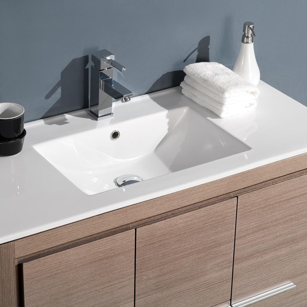 Fresca Allier 40" Gray Oak Modern Bathroom Vanity w/ Mirror