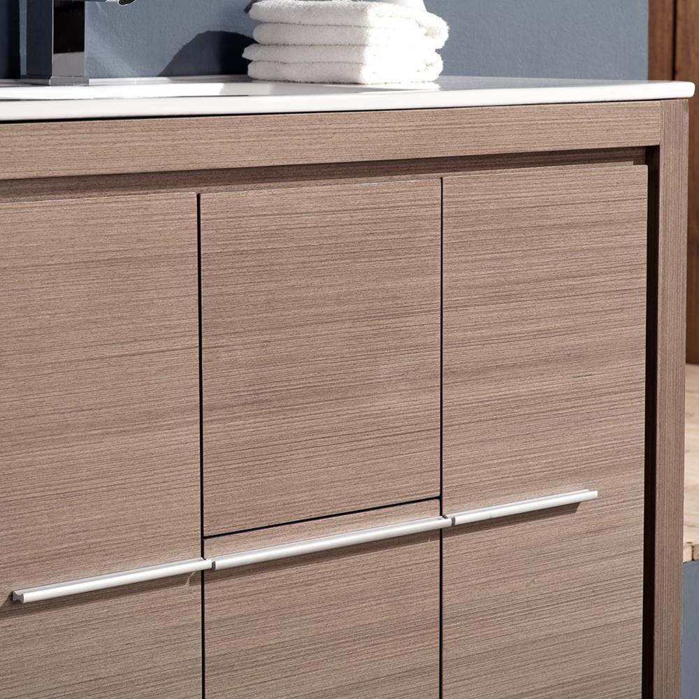 Fresca Allier 40" Gray Oak Modern Bathroom Vanity w/ Mirror