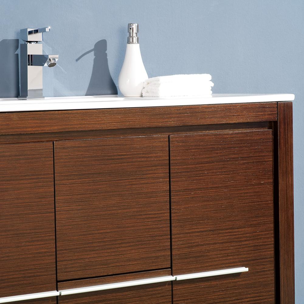 Fresca Allier 40" Wenge Brown Modern Bathroom Vanity w/ Mirror