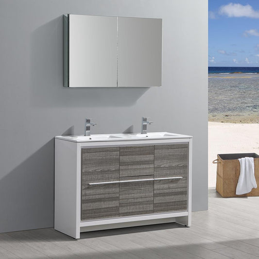 Fresca-Allier-Rio-48"-Ash-Gray-Double-Sink-Modern-Bathroom-Vanity-w/-Medicine-Cabinet-(FVN8148HA-D)