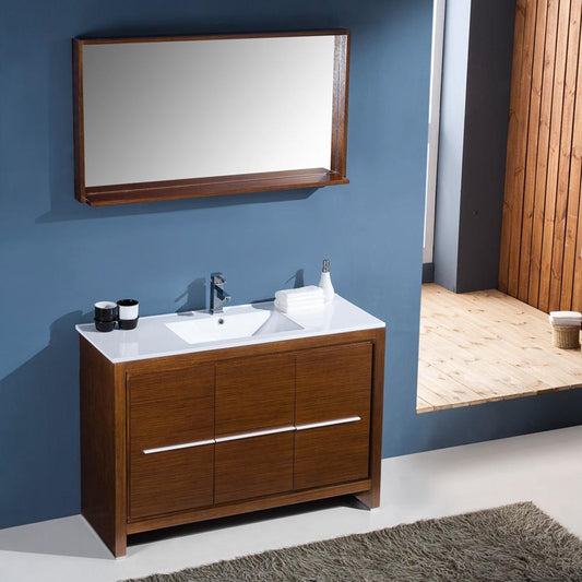 Fresca-Allier-48"-Wenge-Brown-Modern-Bathroom-Vanity-w/-Mirror-(FVN8148WG)