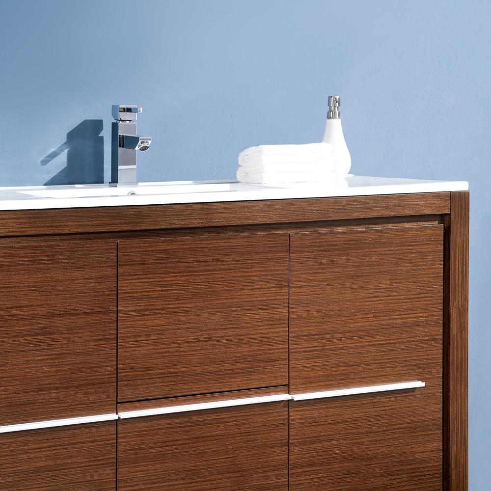 Fresca Allier 48" Wenge Brown Modern Bathroom Vanity w/ Mirror