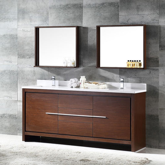 Fresca-Allier-72"-Wenge-Brown-Modern-Double-Sink-Bathroom-Vanity-w/-Mirror-(FVN8172WG)