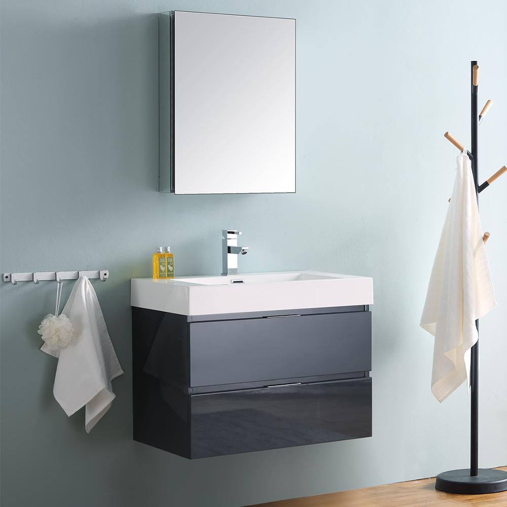 Fresca-Valencia-30"-Dark-Slate-Gray-Wall-Hung-Modern-Bathroom-Vanity-w/-Medicine-Cabinet-(FVN8330GG)