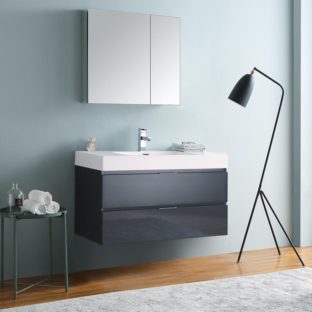 Fresca-Valencia-40"-Dark-Slate-Gray-Wall-Hung-Modern-Bathroom-Vanity-w/-Medicine-Cabinet-(FVN8342GG)