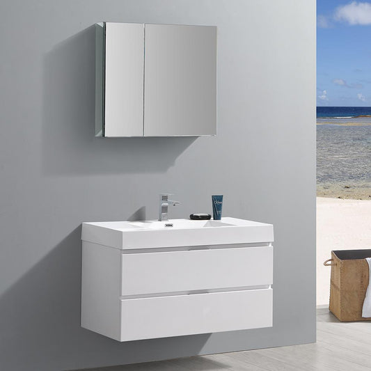 Fresca-Valencia-40"-Glossy-White-Wall-Hung-Modern-Bathroom-Vanity-w/-Medicine-Cabinet-(FVN8342WH)