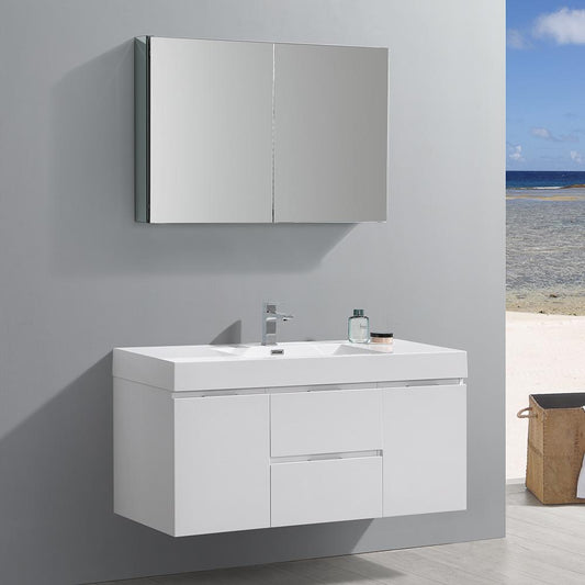 Fresca-Valencia-48"-Glossy-White-Wall-Hung-Modern-Bathroom-Vanity-w/-Medicine-Cabinet-(FVN8348WH)