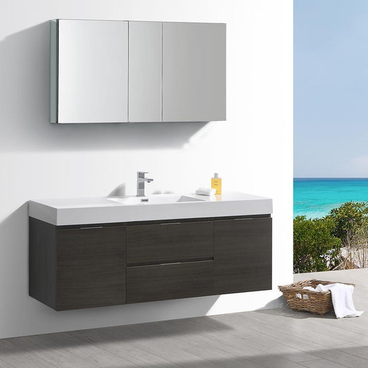 Fresca-Valencia-60"-Gray-Oak-Wall-Hung-Modern-Bathroom-Vanity-w/-Medicine-Cabinet-(FVN8360GO)