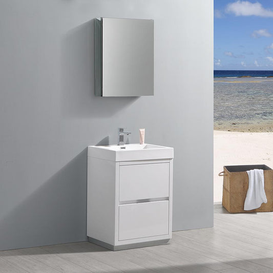 Fresca-Valencia-24"-Glossy-White-Free-Standing-Modern-Bathroom-Vanity-w/-Medicine-Cabinet-(FVN8424WH)